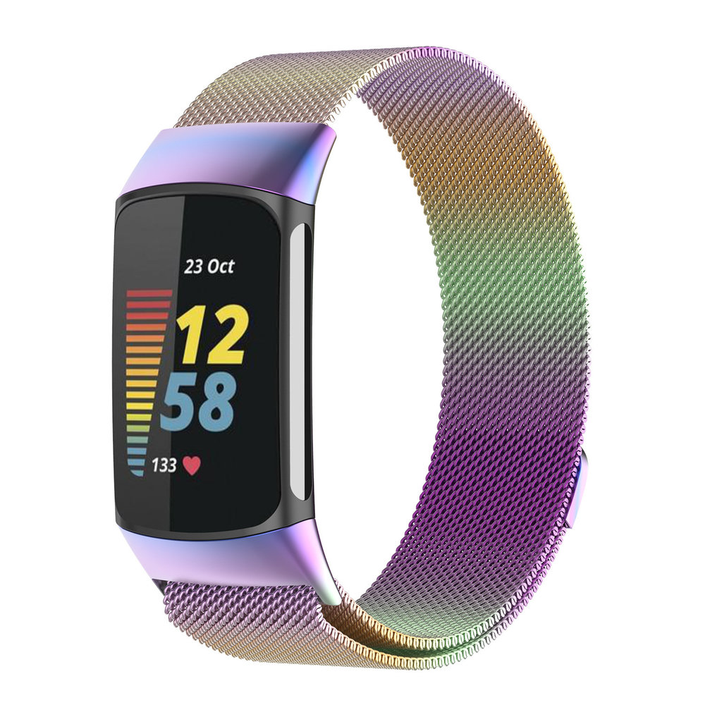 Strap-it® Strap-it® Fitbit Charge 5 Milanese Armband (Regenbogen) Strap-it® Strap-it® Fitbit Charge 5 Milanese Armband (Regenbogen)