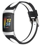 Strap-it® Strap-it® Fitbit Charge 5 Sportschnallenband (Schwarz/Weiß)