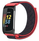Strap-it® Strap-it® Fitbit Charge 5 Nylonarmband (Rot/Schwarz)