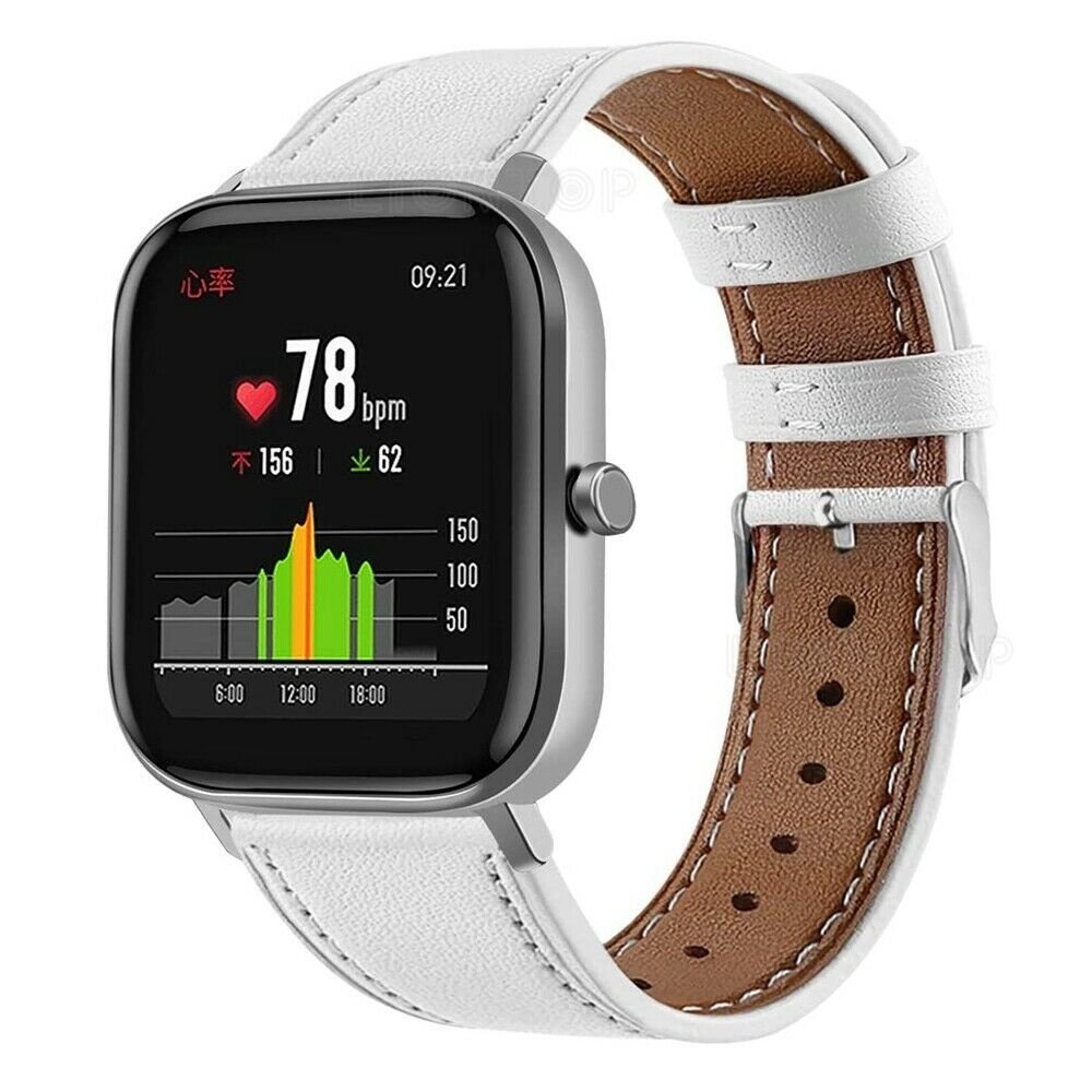 Strap-it Xiaomi Amazfit GTS Armband Leder (Weiß) Strap-it Xiaomi Amazfit GTS Armband Leder (Weiß)