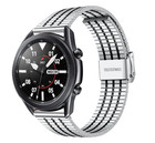 Strap-it® Strap-it Samsung Galaxy Watch 3 45mm Edelstahlarmband (Silber/Schwarz)