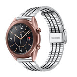 Strap-it® Samsung Galaxy Watch 3 41mm Edelstahlarmband (Silber/Schwarz) Strap-it® Samsung Galaxy Watch 3 41mm Edelstahlarmband (Silber/Schwarz)