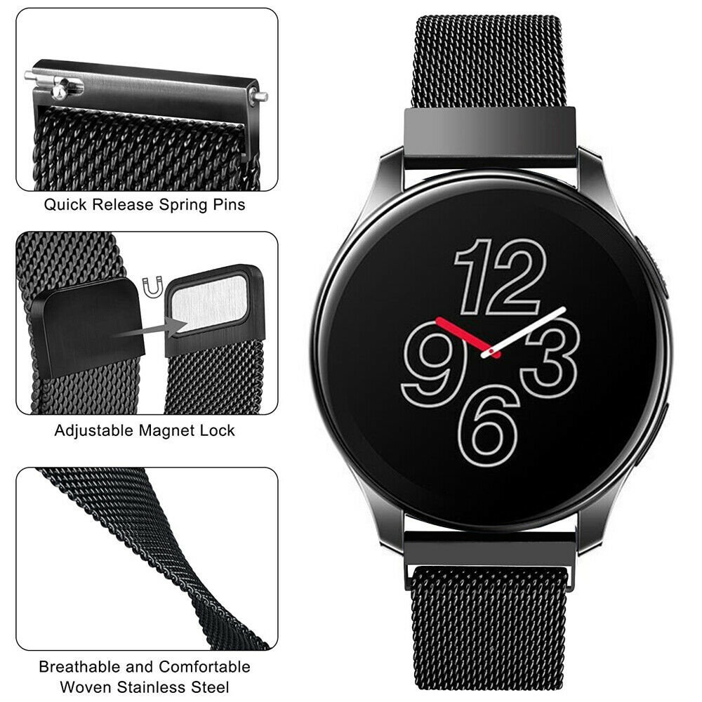 Strap-it® Strap-it OnePlus Watch Milanese Armband (Schwarz) Strap-it® Strap-it OnePlus Watch Milanese Armband (Schwarz)