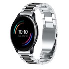 Strap-it® Strap-it OnePlus Watch Stahlband (Silber/Schwarz)