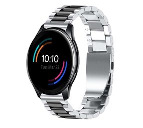 Strap-it® OnePlus Watch Stahlband (Silber/Schwarz)