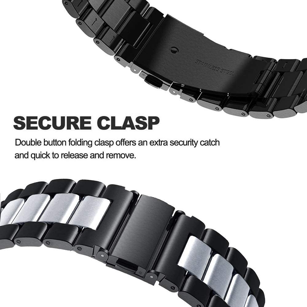 Strap-it® Strap-it OnePlus Watch Stahlband (Schwarz/Silber) Strap-it® Strap-it OnePlus Watch Stahlband (Schwarz/Silber)