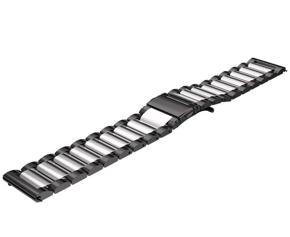 Strap-it® Strap-it OnePlus Watch Stahlband (Schwarz/Silber) Strap-it® Strap-it OnePlus Watch Stahlband (Schwarz/Silber)