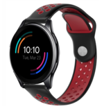 Strap-it® OnePlus Watch Sportarmband (Schwarz/Rot) Strap-it® OnePlus Watch Sportarmband (Schwarz/Rot)