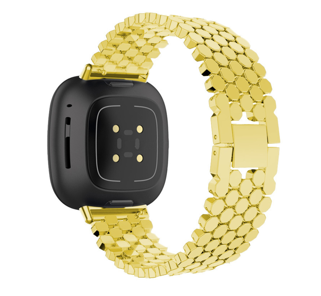 Strap-it® Strap-it Fitbit Versa 3 Stahl-Fischarmband (Gold) Strap-it® Strap-it Fitbit Versa 3 Stahl-Fischarmband (Gold)