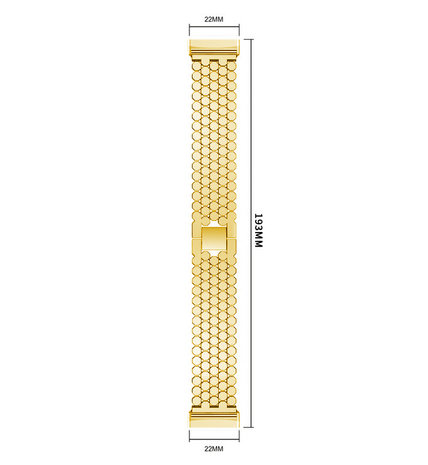 Strap-it® Strap-it Fitbit Sense Stahl-Fischarmband (Gold) Strap-it® Strap-it Fitbit Sense Stahl-Fischarmband (Gold)