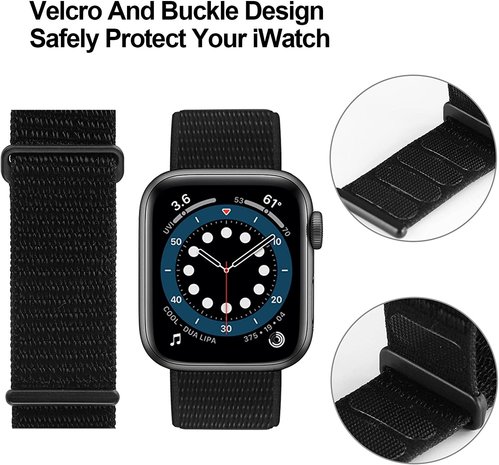 Strap-it® Strap-it Apple Watch Armband Nylon (Schwarz) Strap-it® Strap-it Apple Watch Armband Nylon (Schwarz)