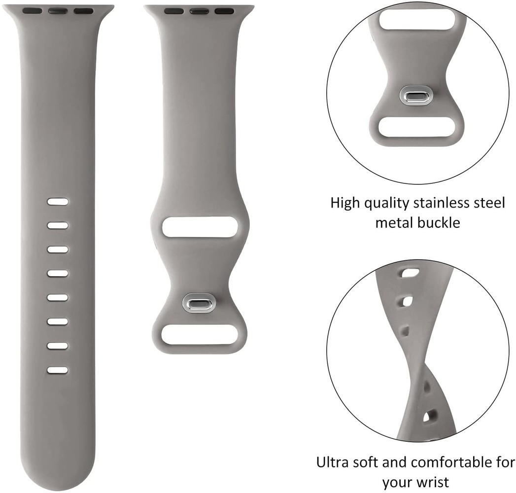Strap-it® Strap-it Apple Watch Armband Silikon (Grau)
