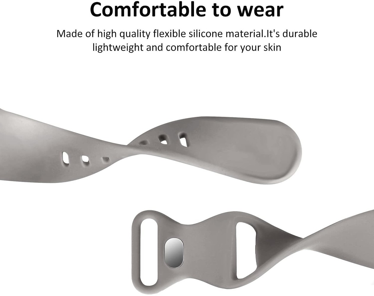 Strap-it® Strap-it Apple Watch Armband Silikon (Grau) Strap-it® Strap-it Apple Watch Armband Silikon (Grau)