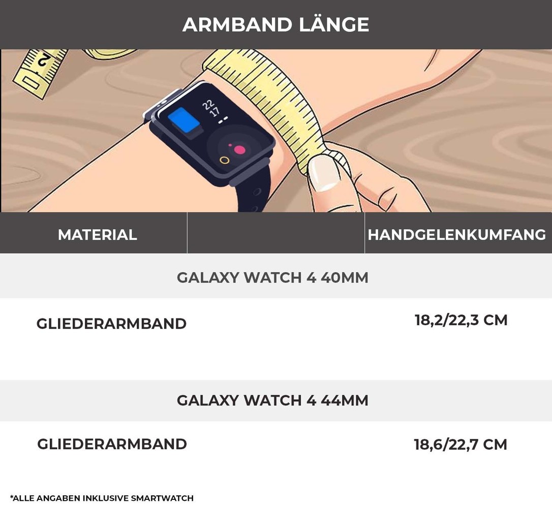 Strap-it® Strap-it Samsung Galaxy Watch 4 - 40mm Stahlband (Silber/Schwarz) Strap-it® Strap-it Samsung Galaxy Watch 4 - 40mm Stahlband (Silber/Schwarz)