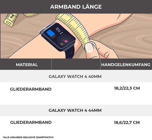 Strap-it® Strap-it Samsung Galaxy Watch 4 - 40mm Stahlband (Silber/Schwarz) Strap-it® Strap-it Samsung Galaxy Watch 4 - 40mm Stahlband (Silber/Schwarz)