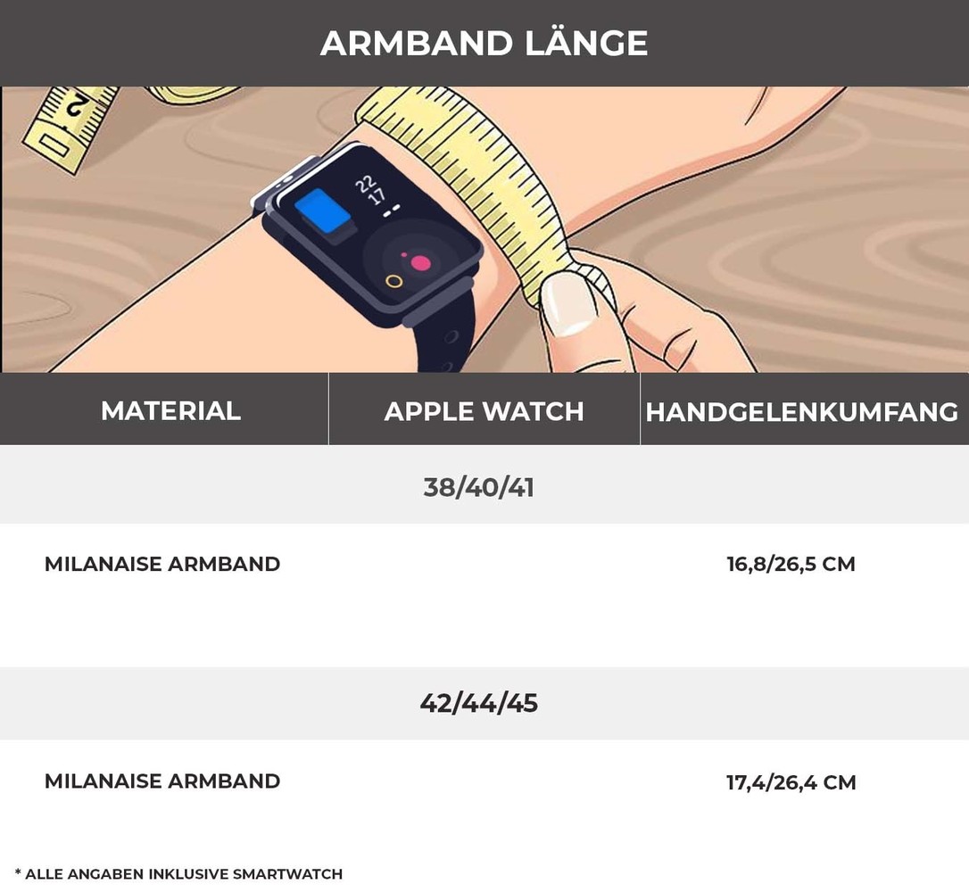 Strap-it® Strap-it Apple Watch Armband Milanese (Silber) Strap-it® Strap-it Apple Watch Armband Milanese (Silber)