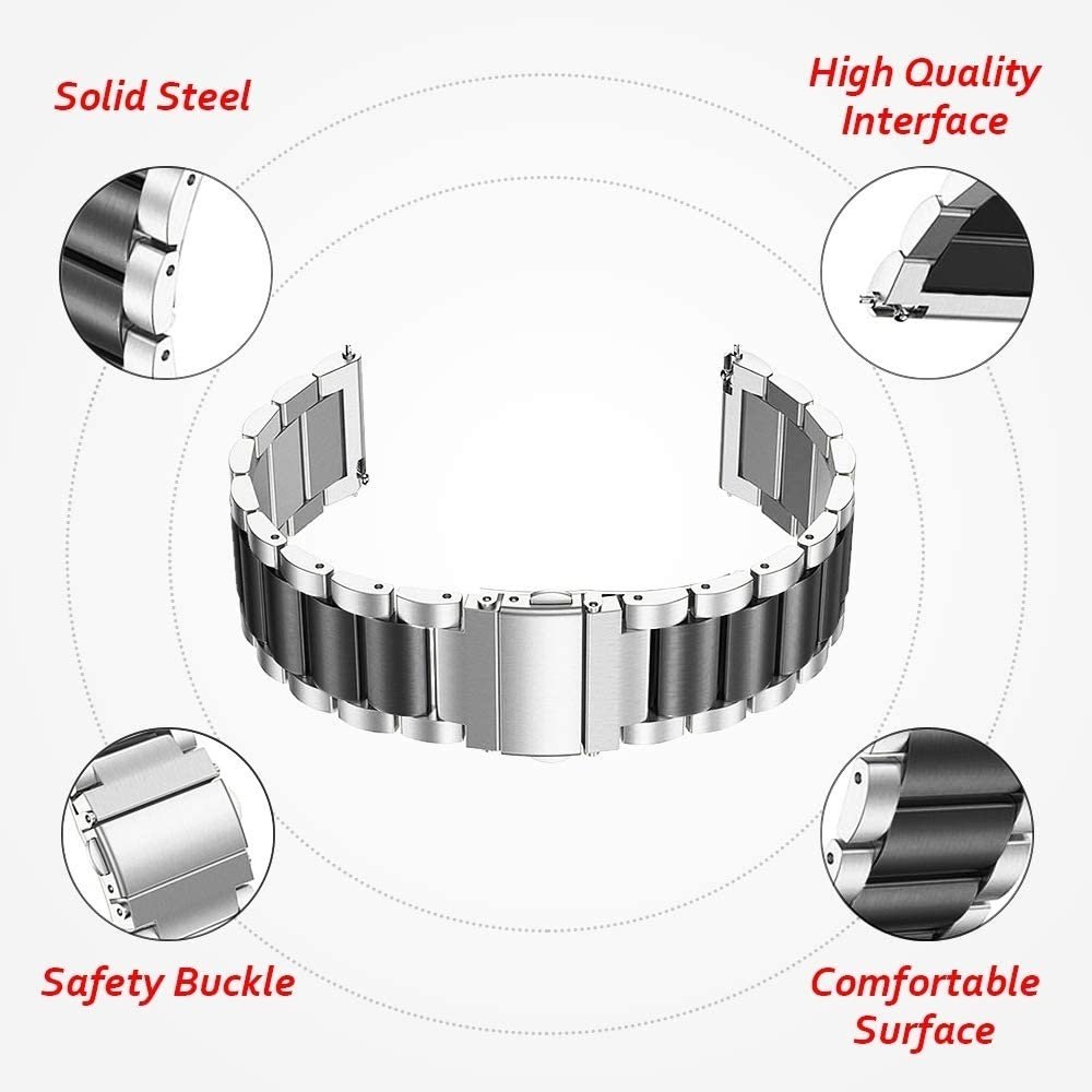 Strap-it® Strap-it Polar Ignite 2 Stahlband (Silber/Schwarz) Strap-it® Strap-it Polar Ignite 2 Stahlband (Silber/Schwarz)