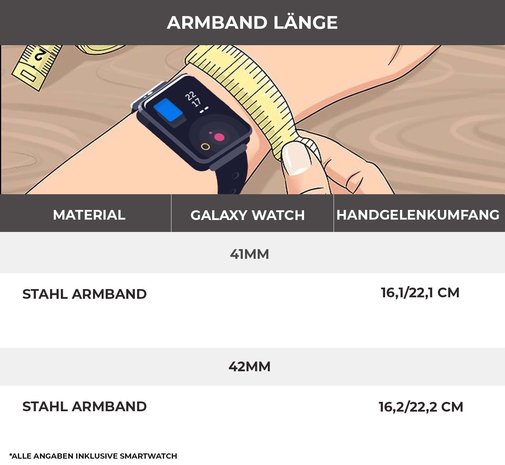 Strap-it® Strap-it Samsung Galaxy Watch 3 41mm Gliederarmband (Blau) Strap-it® Strap-it Samsung Galaxy Watch 3 41mm Gliederarmband (Blau)