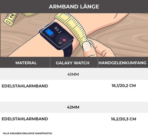 Strap-it® Strap-it Samsung Galaxy Watch 3 41mm Edelstahlarmband (Silber/Schwarz) Strap-it® Strap-it Samsung Galaxy Watch 3 41mm Edelstahlarmband (Silber/Schwarz)