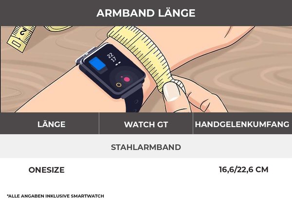 Strap-it® Strap-it Huawei Watch GT / GT 2 Gliederarmband (Silber / Schwarz) Strap-it® Strap-it Huawei Watch GT / GT 2 Gliederarmband (Silber / Schwarz)