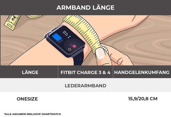 Strap-it® Strap-it Fitbit Charge 3 Armband Leder (Dunkelgrau) Strap-it® Strap-it Fitbit Charge 3 Armband Leder (Dunkelgrau)