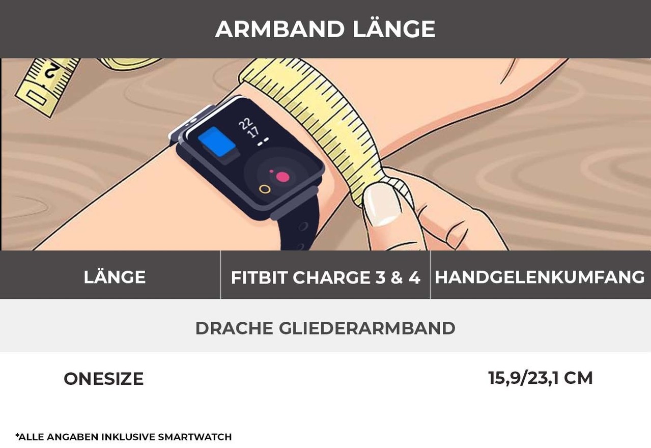 Strap-it® Strap-it Fitbit Charge 3 Drache Gliederarmband (Roségold) Strap-it® Strap-it Fitbit Charge 3 Drache Gliederarmband (Roségold)