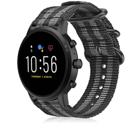 Strap-it® Fossil Gen 5 Nylon Schnallenriemen (Schwarz/Grau) Strap-it® Fossil Gen 5 Nylon Schnallenriemen (Schwarz/Grau)