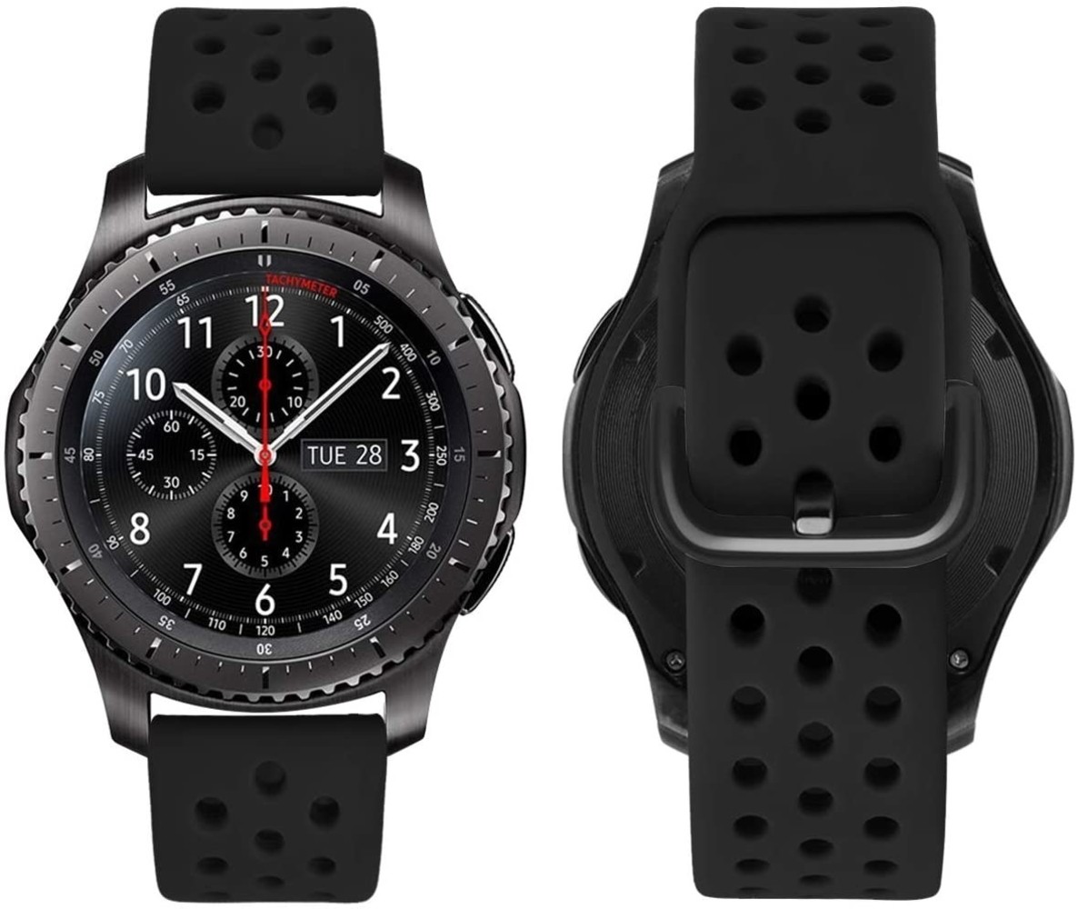 Strap-it® Strap-it Fossil Gen 5 Silikonarmband mit Löchern (Schwarz) Strap-it® Strap-it Fossil Gen 5 Silikonarmband mit Löchern (Schwarz)