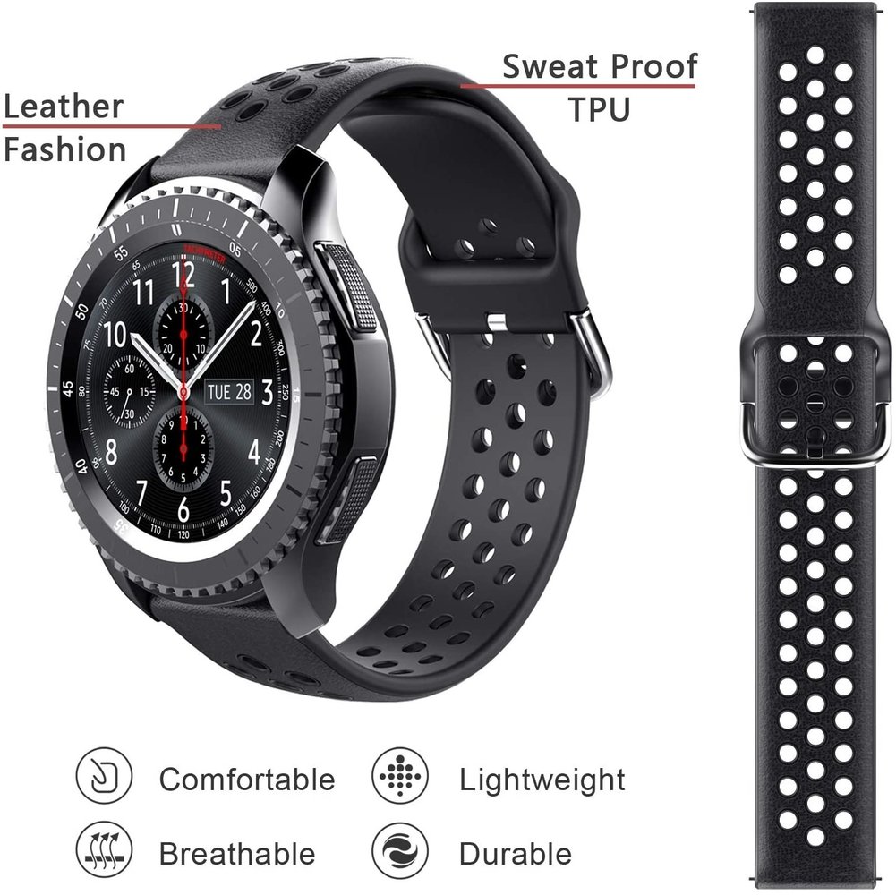 Strap-it® Strap-it Fossil Gen 5 Silikonarmband mit Löchern (Schwarz) Strap-it® Strap-it Fossil Gen 5 Silikonarmband mit Löchern (Schwarz)