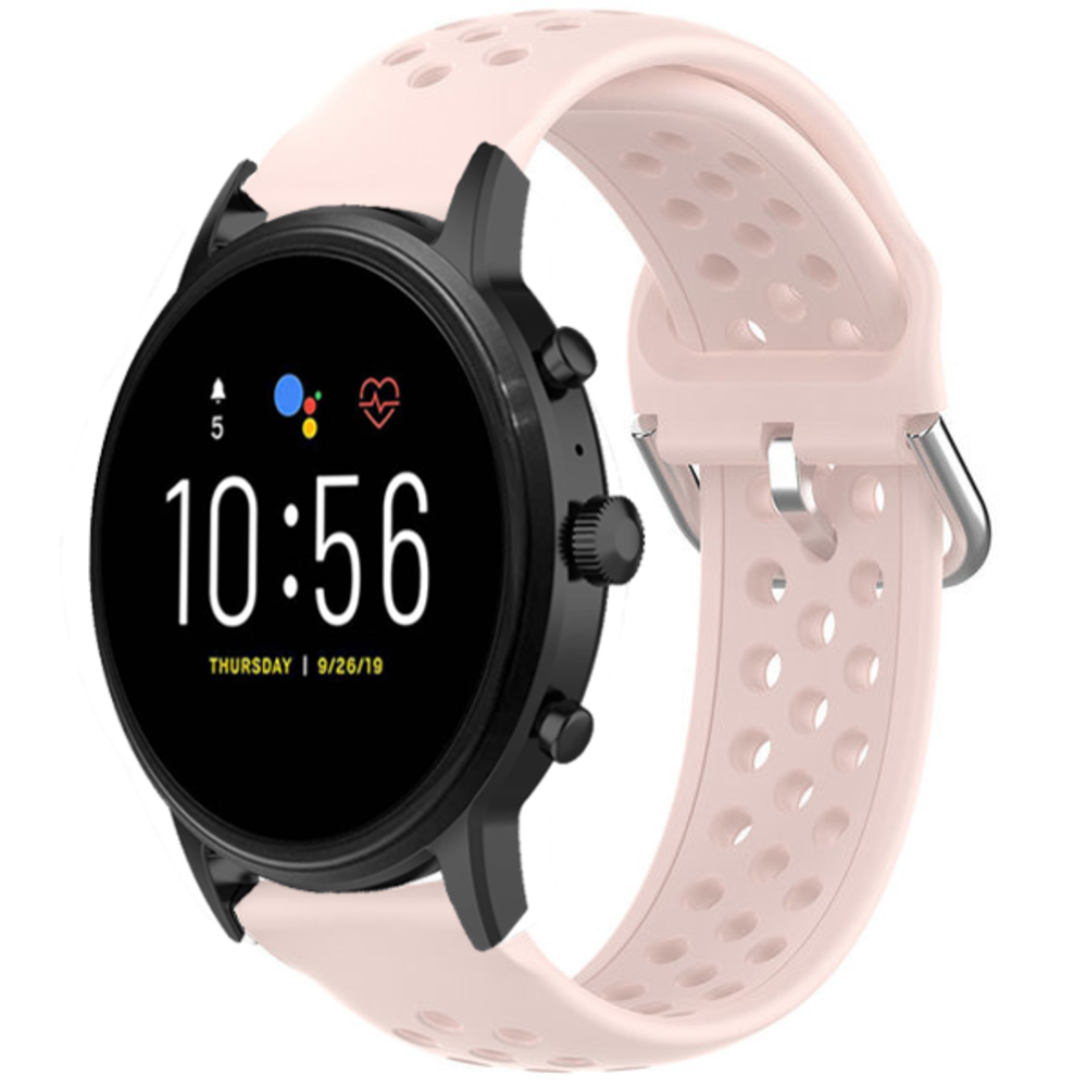 Strap-it® Strap-it Fossil Gen 5 Silikonarmband mit Löchern (Rosa)
