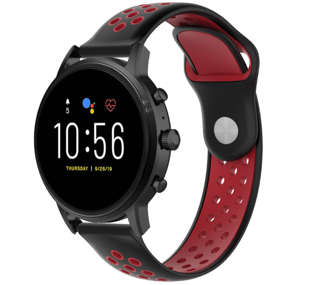 Strap-it® Strap-it Fossil Gen 5 Sportarmband (Schwarz/Rot) Strap-it® Strap-it Fossil Gen 5 Sportarmband (Schwarz/Rot)