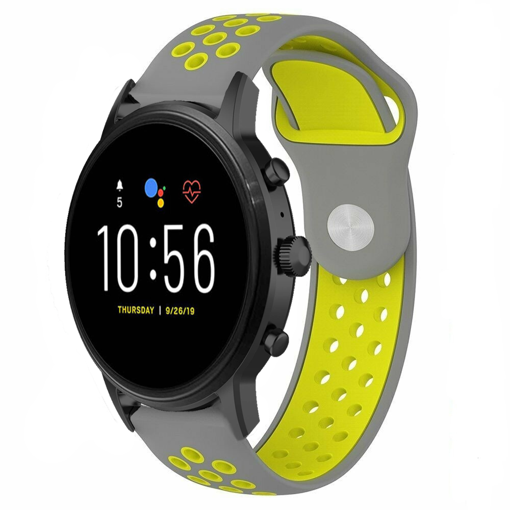Strap-it® Strap-it Fossil Gen 5 Sportarmband (Grau/Gelb) Strap-it® Strap-it Fossil Gen 5 Sportarmband (Grau/Gelb)