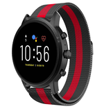 Strap-it® Fossil Gen 5 Milanese Armband (Schwarz/Rot)