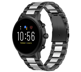 Strap-it® Fossil Gen 5 Stahlband (Schwarz/Silber) Strap-it® Fossil Gen 5 Stahlband (Schwarz/Silber)