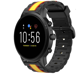 Strap-it® Fossil Gen 5 Special Edition Armband (Schwarz/Gelb)