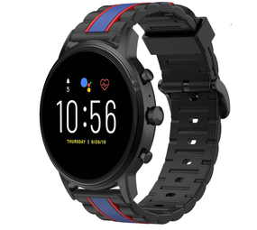 Strap-it® Fossil Gen 5 Special Edition Armband (Schwarz/Blau) Strap-it® Fossil Gen 5 Special Edition Armband (Schwarz/Blau)