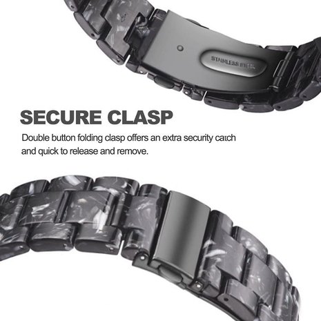 Strap-it® Strap-it Fossil Gen 5 Resinarmband (Schwarz/Weiß) Strap-it® Strap-it Fossil Gen 5 Resinarmband (Schwarz/Weiß)