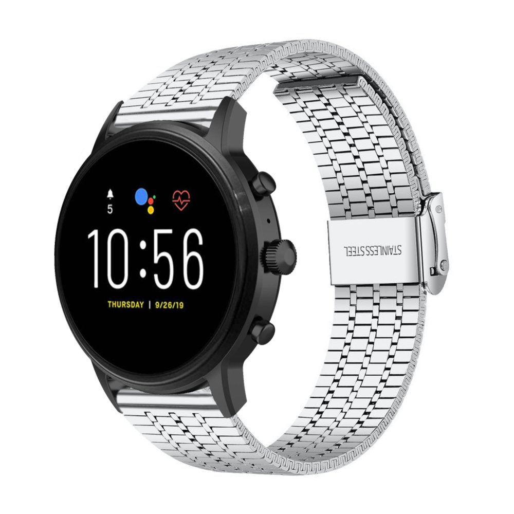 Fossil Gen 5 Edelstahlarmband (Silber) Smartwatcharmbaender.de