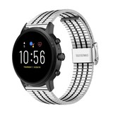 Strap-it® Fossil Gen 5 Edelstahlarmband (Silber/Schwarz) Strap-it® Fossil Gen 5 Edelstahlarmband (Silber/Schwarz)