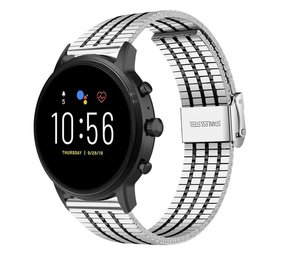 Strap-it® Fossil Gen 5 Edelstahlarmband (Silber/Schwarz) Strap-it® Fossil Gen 5 Edelstahlarmband (Silber/Schwarz)