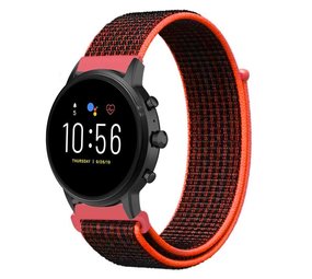 Strap-it® Fossil Gen 5 Nylonarmband (Schwarz/Orange) Strap-it® Fossil Gen 5 Nylonarmband (Schwarz/Orange)