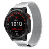 Strap-it® Garmin Fenix 7 Milanese Armband (Silber) Strap-it® Garmin Fenix 7 Milanese Armband (Silber)