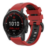 Strap-it® Garmin Fenix 7x Sportschnallenband (Rot/Schwarz) Strap-it® Garmin Fenix 7x Sportschnallenband (Rot/Schwarz)