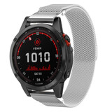 Strap-it® Garmin Fenix 7x Milanese Armband (Silber) Strap-it® Garmin Fenix 7x Milanese Armband (Silber)