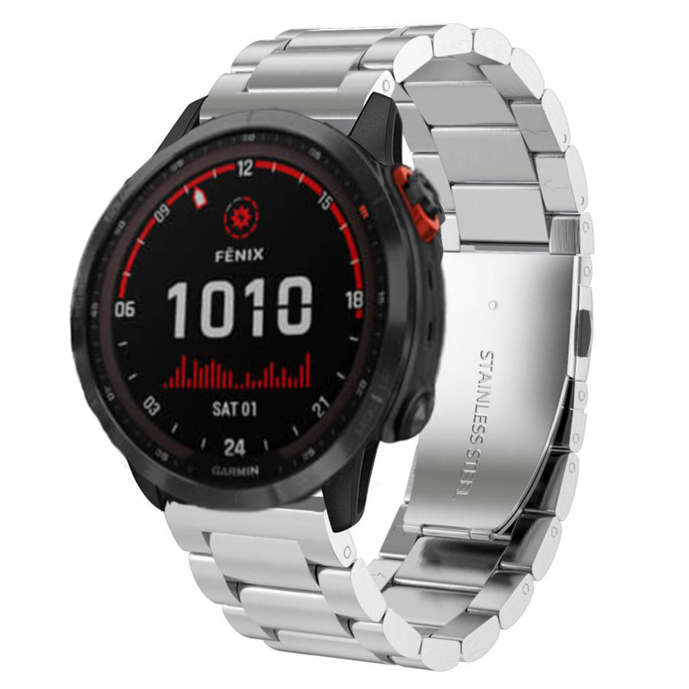 Strap-it® Strap-it Garmin Fenix 7x Stahlband (Silber) Strap-it® Strap-it Garmin Fenix 7x Stahlband (Silber)