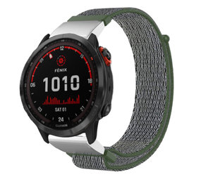 Strap-it® Garmin Fenix 7 Nylonarmband (Grün) Strap-it® Garmin Fenix 7 Nylonarmband (Grün)