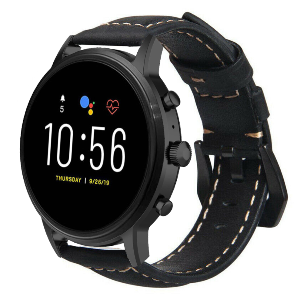 Strap-it® Strap-it Fossil Gen 5 Lederarmband (Schwarz) Strap-it® Strap-it Fossil Gen 5 Lederarmband (Schwarz)