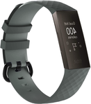 Strap-it® Strap-it Fitbit Charge 3 Armband Silikon (Grau Blau)