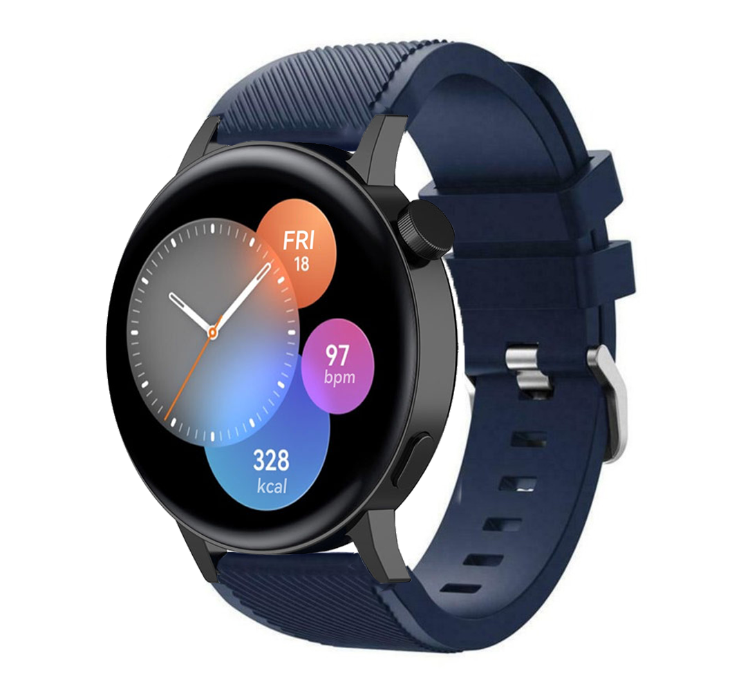 Strap-it® Strap-it Huawei Watch GT 3 42mm Silikonarmband (Dunkelblau)