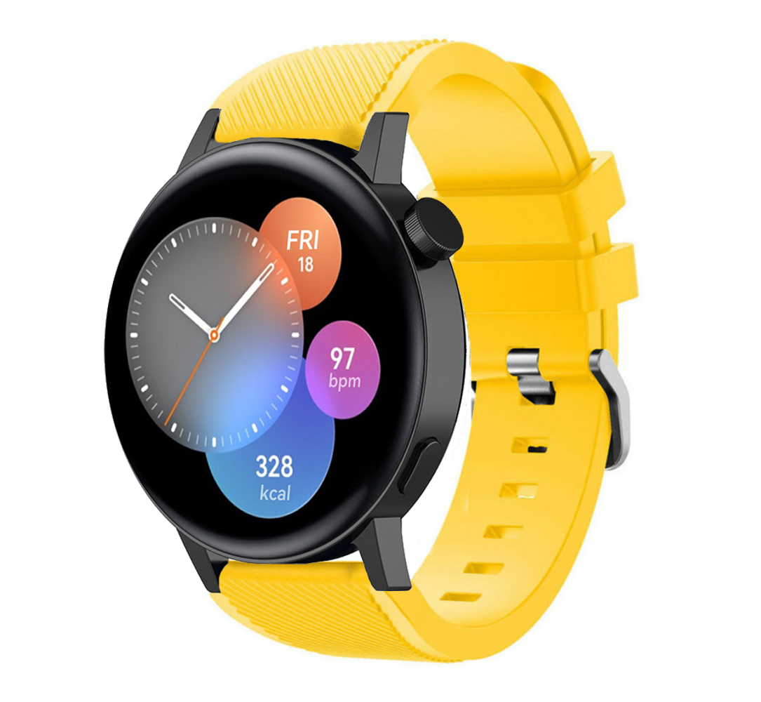 Strap-it® Strap-it Huawei Watch GT 3 42mm Silikonarmband (Gelb)